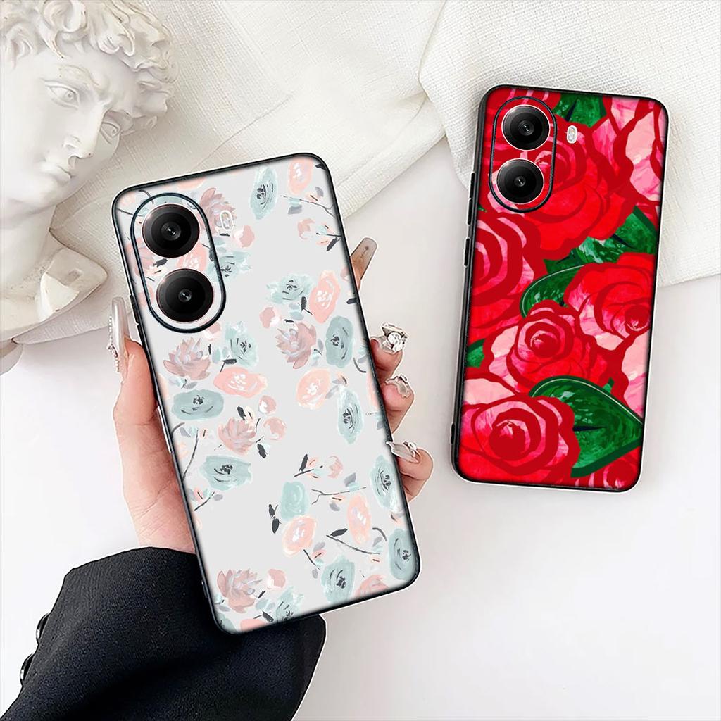 Rose Flower Peony Phone Case for Motorola Moto Edge 70 60 Fusion NEO Pro G Stylus G56 G96 G52 G04 G05 G64 G71 Protective Cover
