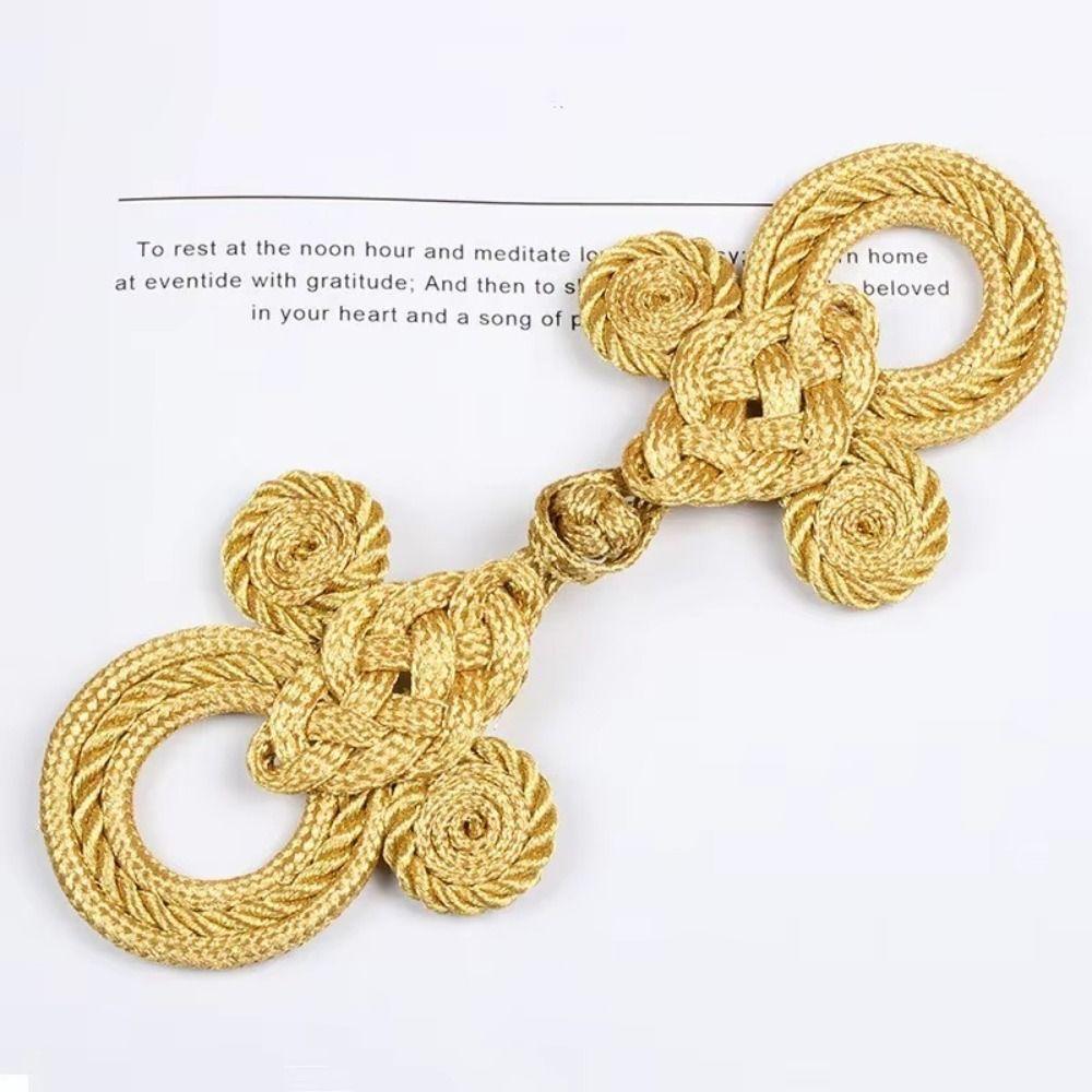 Flower Fastener Chinese Frog Buttons Golden Tang Suit Buttons Cheongsam Buttons  DIY Craft