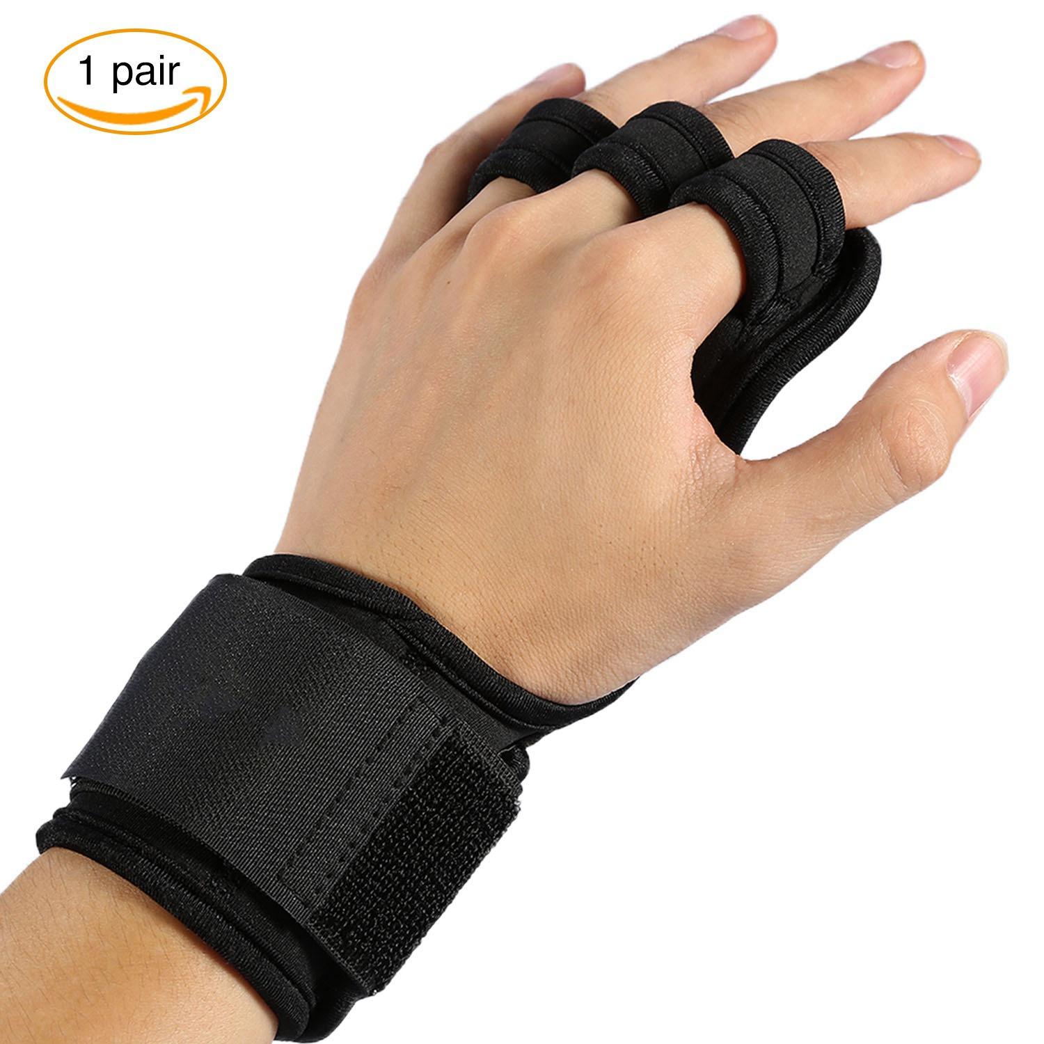 

Pull Up, Hvy Duty Wrist Bands and Silicone Grip Protectors with Locking Padding for Training, Weightlifting, Powerlifting, Climbing