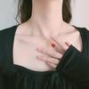 925 Sterling Silver Red Heart Clavicle Necklace for Women - Simple, Luxurious, and Stylish Summer Statement Piece