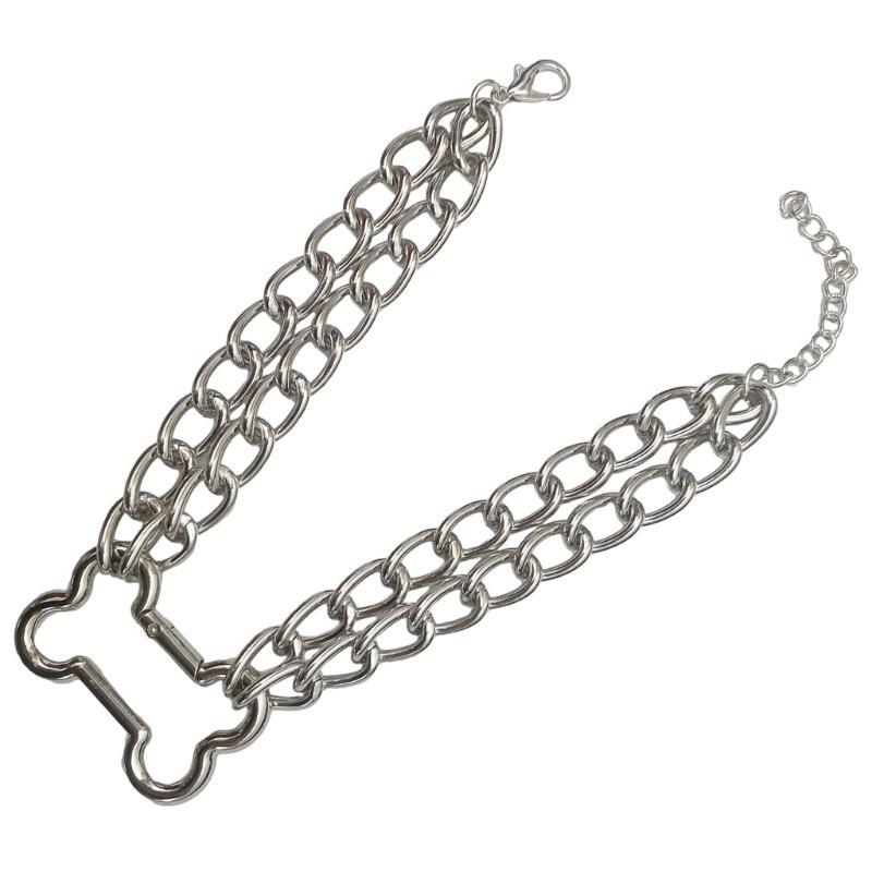 HX6F Hip Bone Chain Necklace Delicate Hollow Bone Necklace Adjustable Length Necklace CN