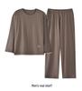 Damen Herbst Modal Baumwoll Pyjama Set: Langärmlig, Lange Hose, Pullover, Bequem, Schlichter Stil, Geeignet für Innen- und Außenbekleidung