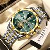 BINBOND Stainless Steel Strap Luminous Relojios Waterproof Chronograph Men's Watch Reloj Luxury Quartz Watches For Men+Box
