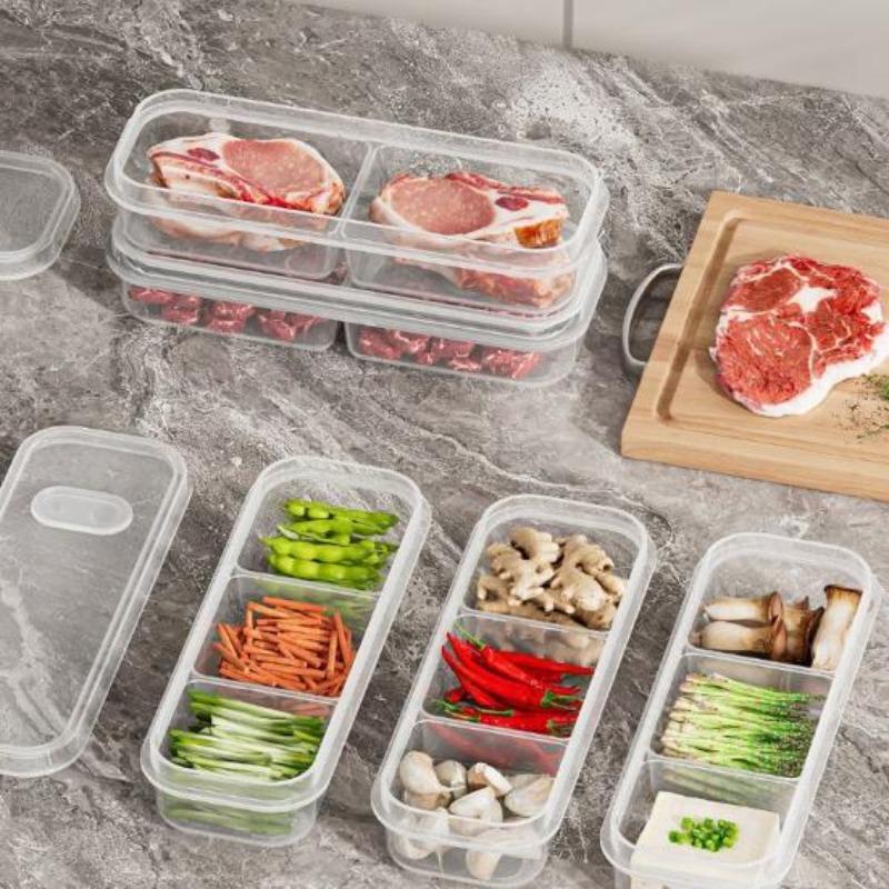 1/3/5Pcs Food Fruit Storage Box Multiple Compartments BPA Free Transparent Design Portable Refrigerator Freezer Organizer