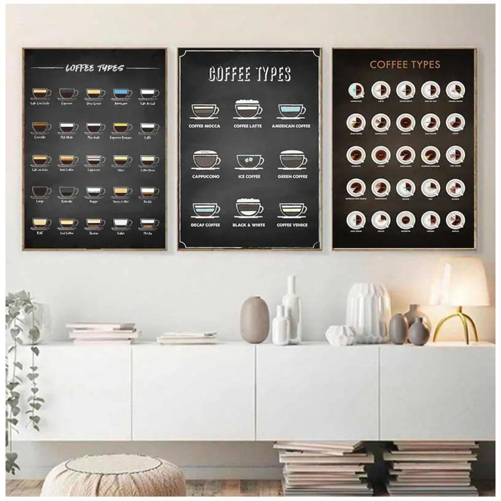 Kitchen Bars Cafe Posters Vintage Coffee Canvas Paintings Nordic Coffee Menu Wall Art Prints Pictures for Living Room Home Decor