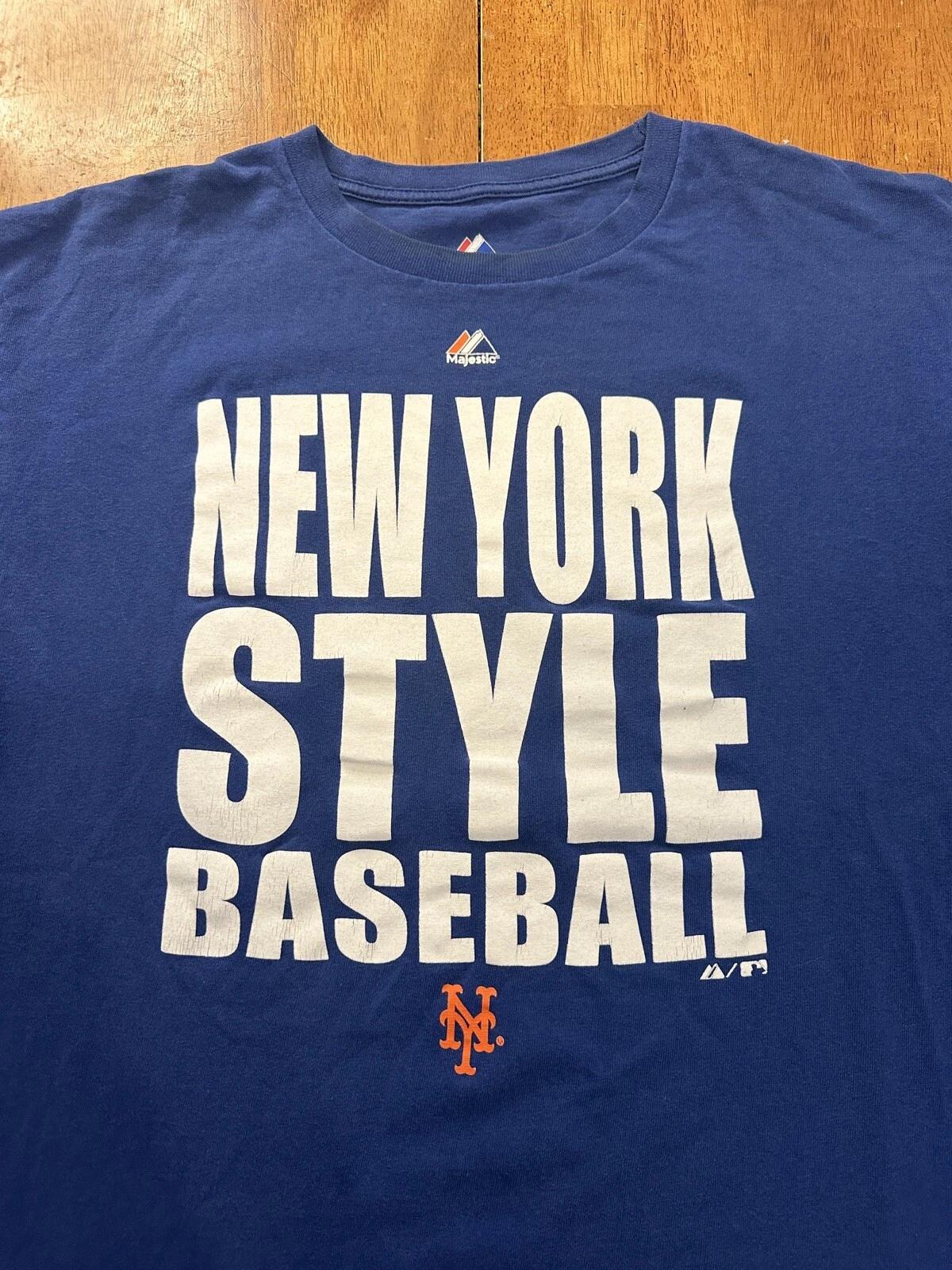 New York Mets Majestic T-Shirt Large New York Style Baseball 4XL