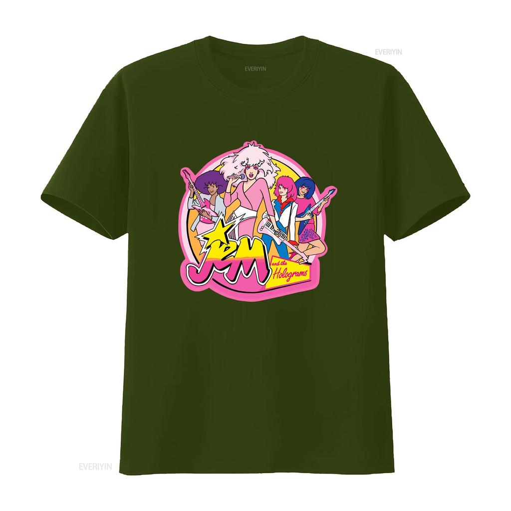 Jem and The Holograms T Shirt For Kids Summer Girl 80s Women Cartoon Summertime Star SweaT  vintage Washed homme Stylish