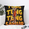 Tung Tung Sahur Bold Text Lightning Pillow Case Kawaii Pillow Cover Custom Pillowcases For Office Car Home Decor