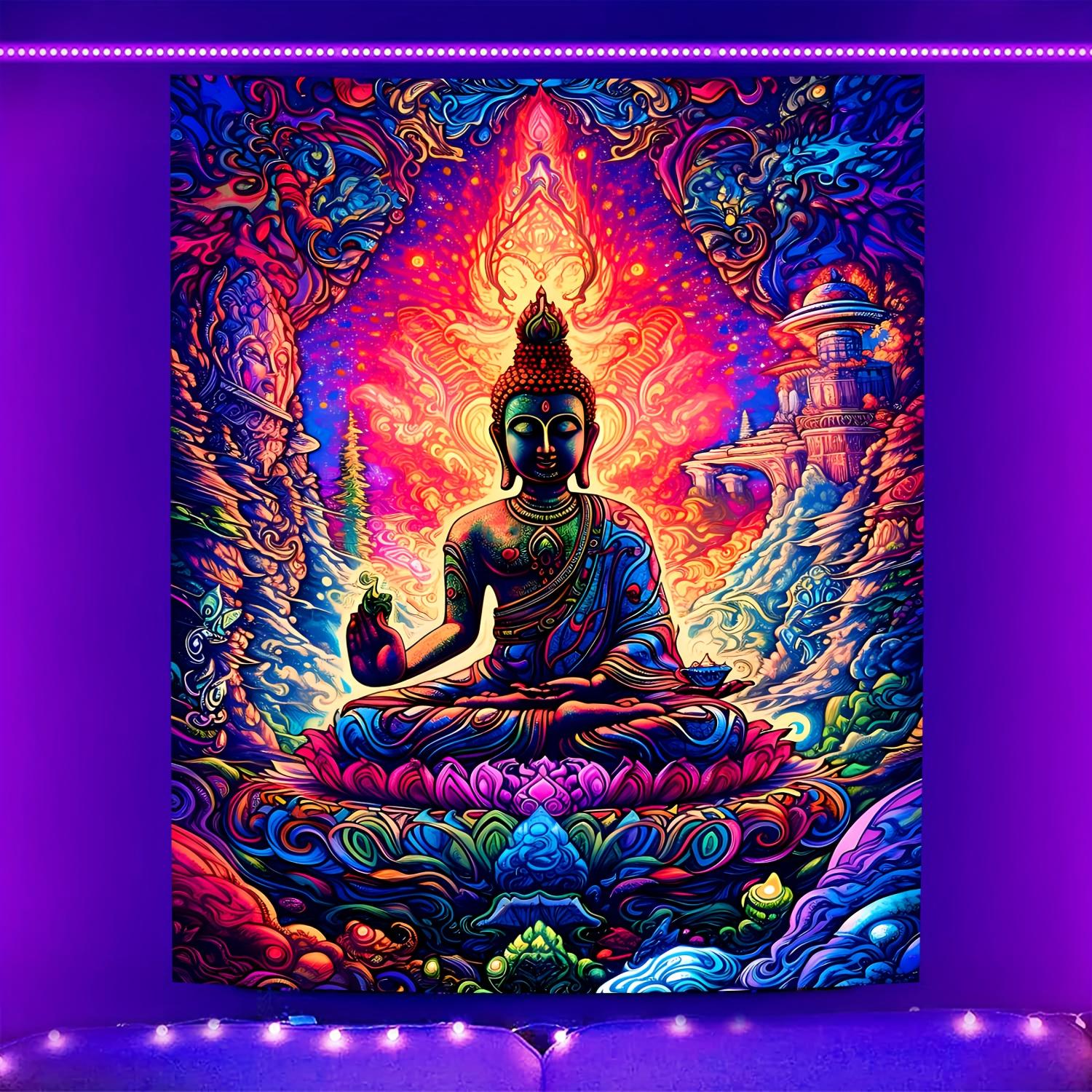 

VIKAMA Psychedelic Buddha Tapestry Cyberpunk Zeninspired Backdrop Meditation Room Yoga Studio Living Room Hanging Home Decor 74x94cm(29x37in)