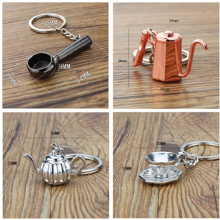 Fashionable Metal Espresso Accessory Keychain Fashion Key Pendant Coffee Theme Pendant Unisex Present for Coffee Fan