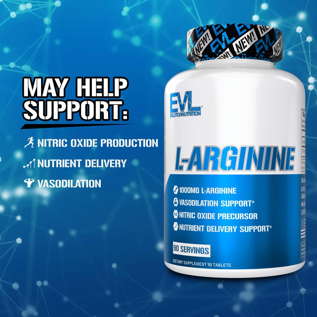 EVLution Nutrition, L-Arginine, 1 g, 90 Tablets