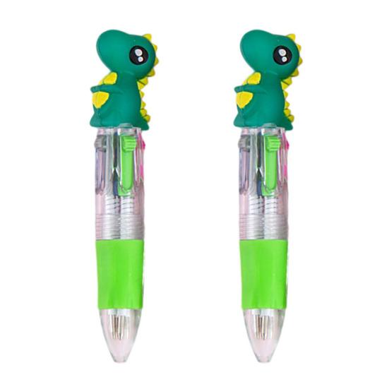 

2Pcs Retractable Ballpoint Pen 4-Color Cartoon Mini Oil-Based Pens for Students Smooth Writing Fun School Supplies Classroom Prize for Kids. H