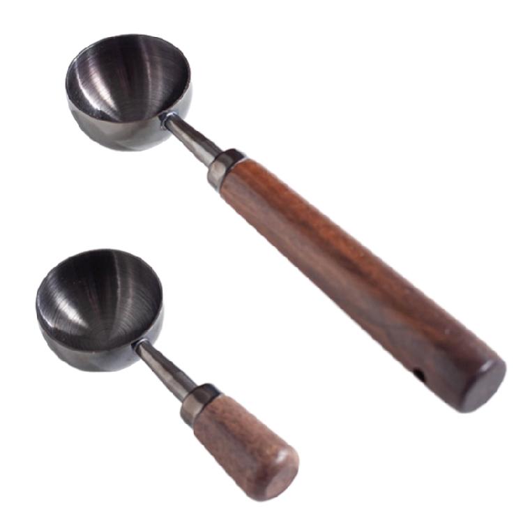 Vintage Walnut Wood Handle Spoon Tablespoon Coffee Powder Measuring Spoon