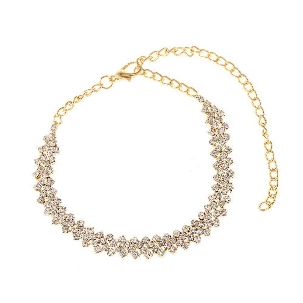 Irregular Diamond Rhinestone Gypsy Beach Anklet