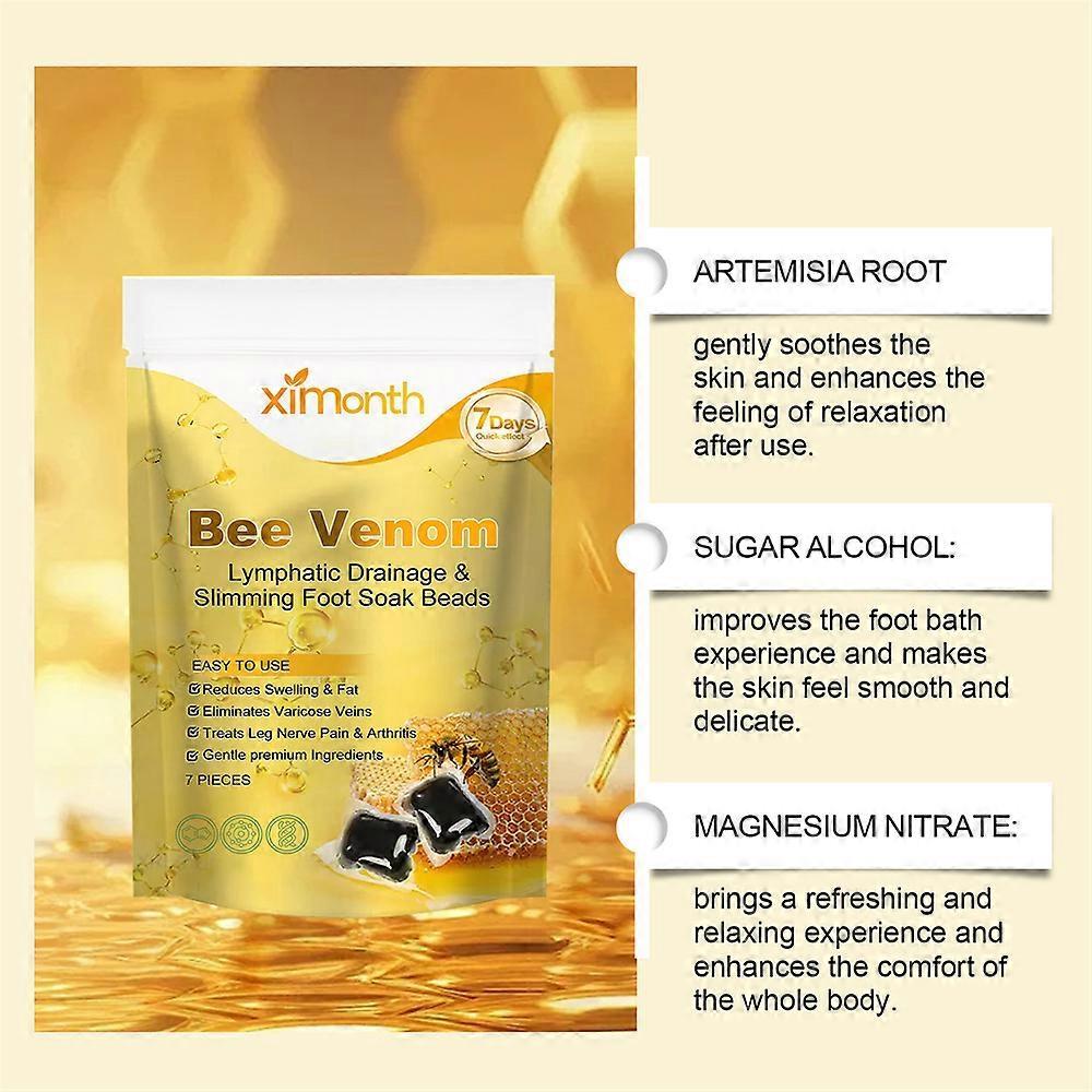 Bee Venom Lymphatic Drainage & Slimming Foot Soak Beads, Detox Foot Bath Beads, Relaxing & Soothing, 10 Count
