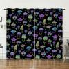 Curtain Mushroom 3D Sunshade Digital Printing Curtain Blackout No Punching Bedroom Living Room