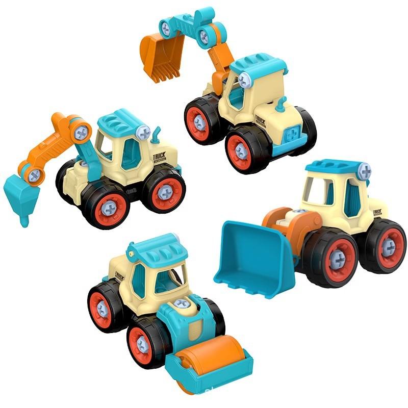 Construction Vehicle Toy Kit DO IT YOURSELF Engineering Truck Set Battery-Free Mini Excavator Model Birthday Infant Shower Gift Idea ideal for Boys