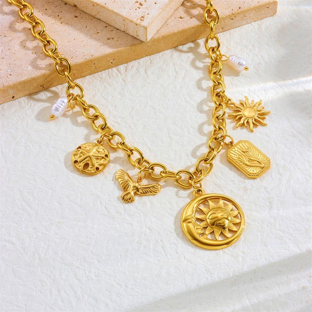 Vintage Eyes of Demon Necklace Delicate Multilayer Pearl Necklace  Streetwear