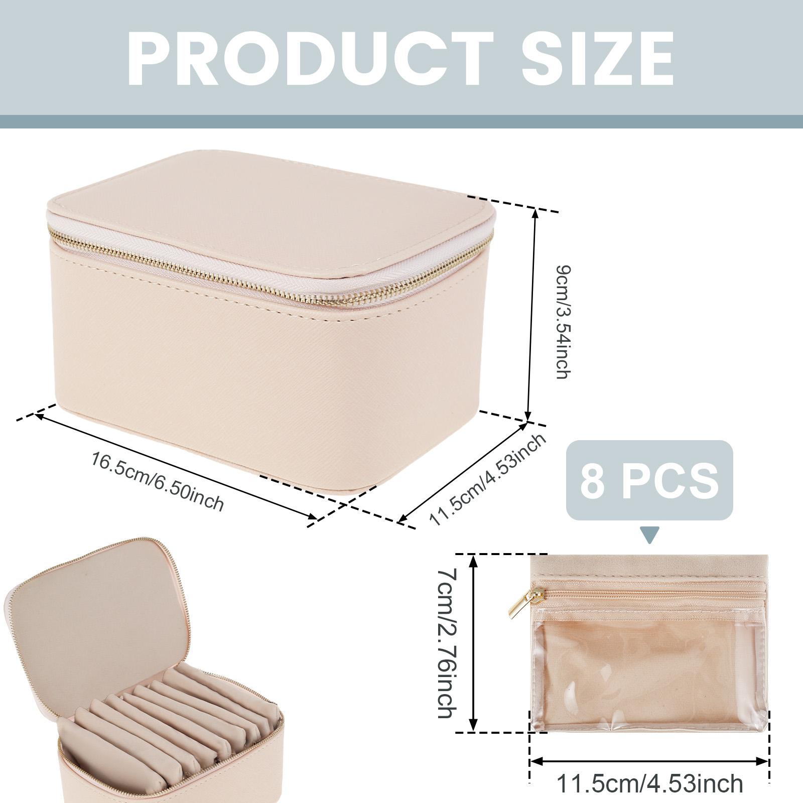 

Jewelry Box Organizer Portable Jewelry Case Box with 8 Jewelry Bags PU Leather Travel Jewelry Box Practical Jewelry Storage Box