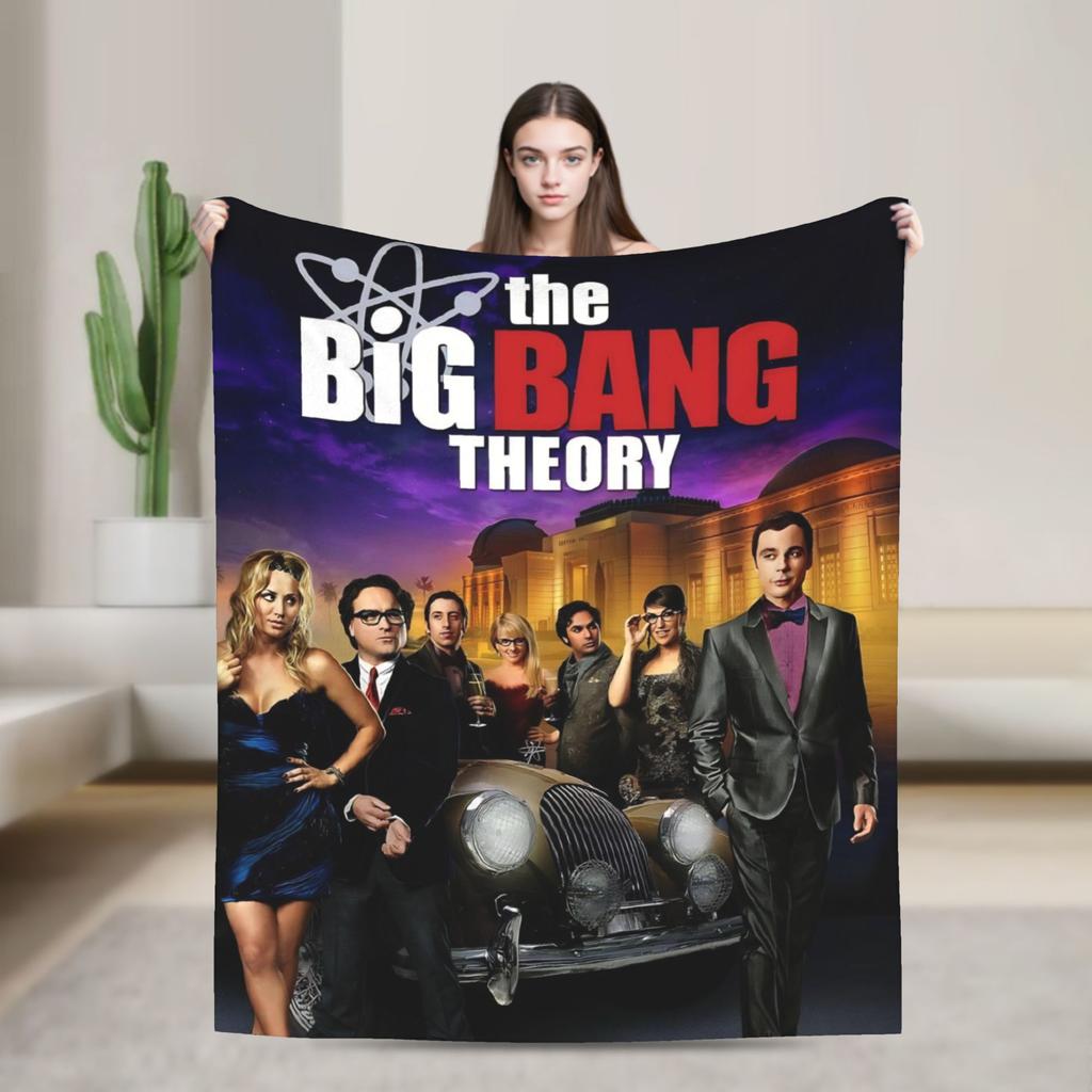 American The Big Bangs Theory Soft Warm Blanket Picnic Plush Throw Blanket Funny Couch Bed Flannel Bedspread Sofa Bed Cover