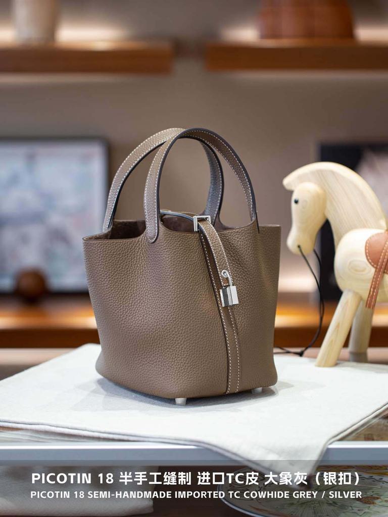 Picotin18 Half-Handled Top Layer Cowhide Tote Bag Hundred Styles Classic Womens Bag Handbag