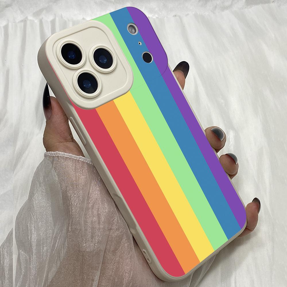 M391 Rainbow Design Angel Eyes Soft Phone Cases fori Phone Samsung Galaxy Xiaomi Rdemi Huawei Honor Infinix Realme OPPO Vivo All Model TPU Case