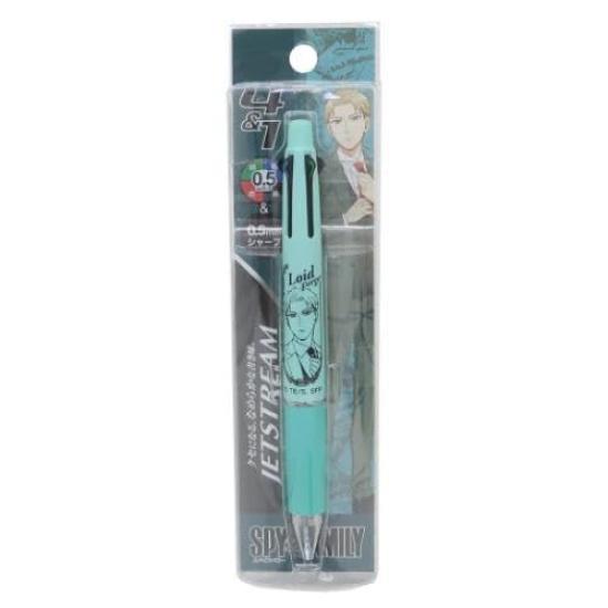 Spy Family Ballpoint Pen 4 Colors Mechanical Pencil Jet Stream Made in Japan Spy Family Lloyd Set Name 0.5 0.5 4&1 (Ballpoint Pen, Sticker)