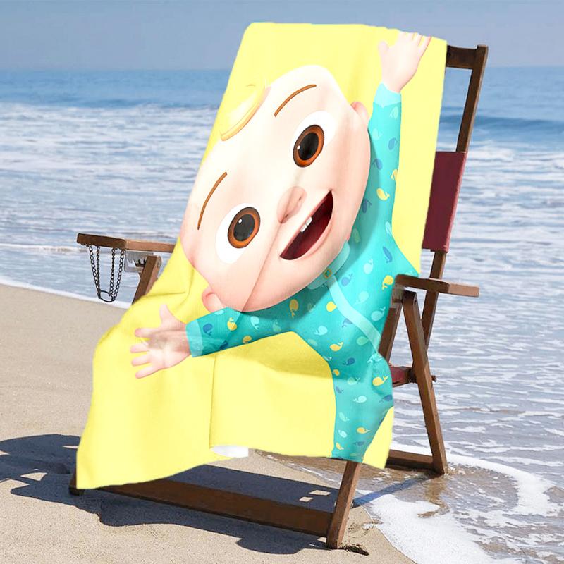 Ultra-Soft Beach Towel with CoComelon Theme,Ideal for Pool - Camping, Diving - Perfect Travel Essential, Vibrant Beach Towel.