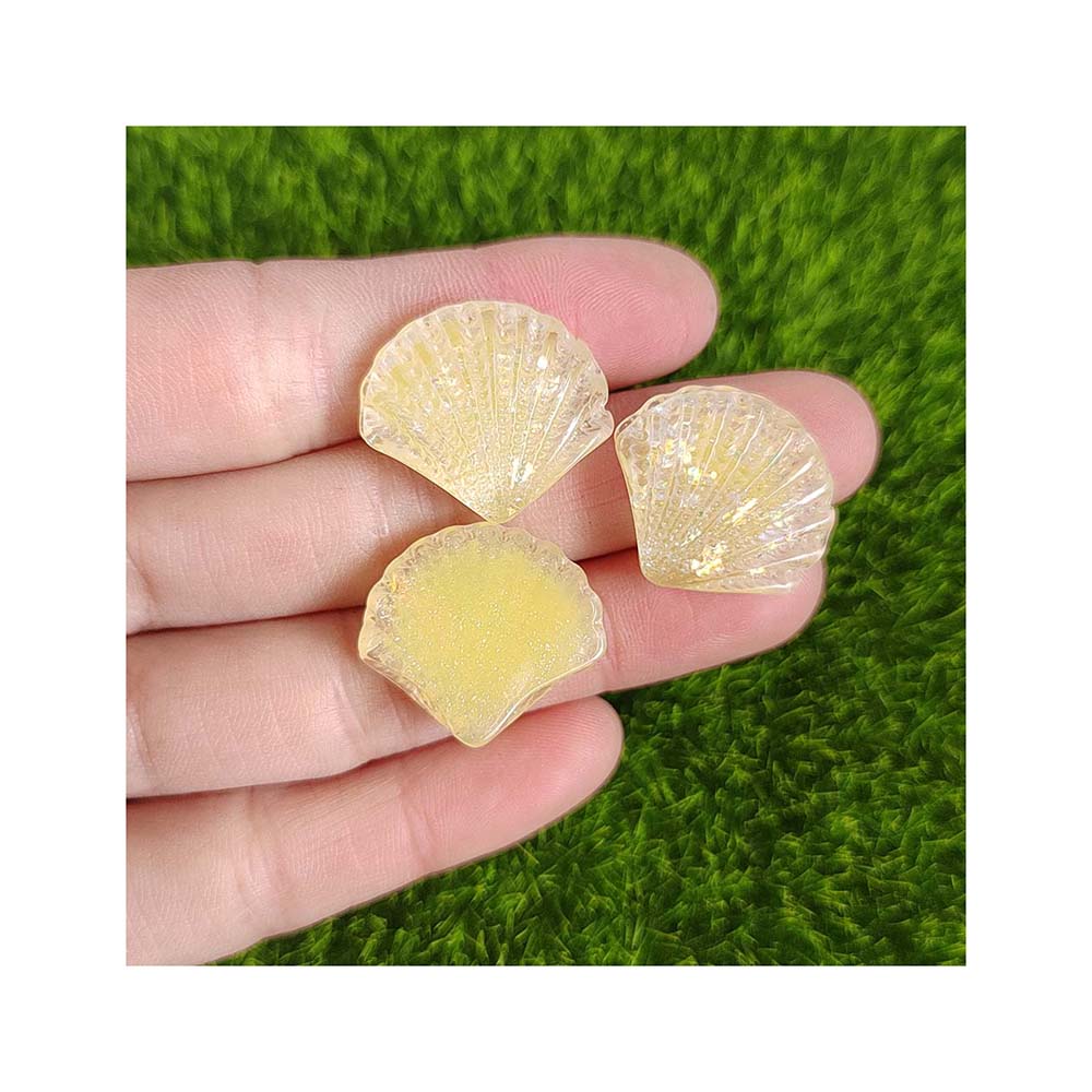 Glitter Resin Crystal Shell Flatback Rhinestone Scrapbook Embellishment DIY Wedding Appliques Crafts Supplies