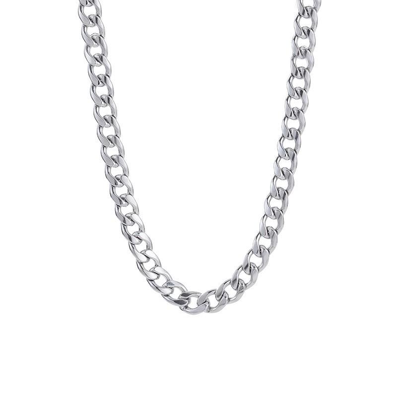 Stainless Steel Necklace Personalized Cross Necklace Cuban Chain High-end Titanium Steel Jewelry Two-piece Set