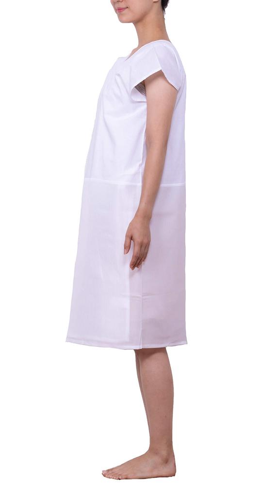 KYOETSU Women's Washable Summer Undergarment, Yukata Slip, White, Silk Fabric, Sleeveless (Free Size)