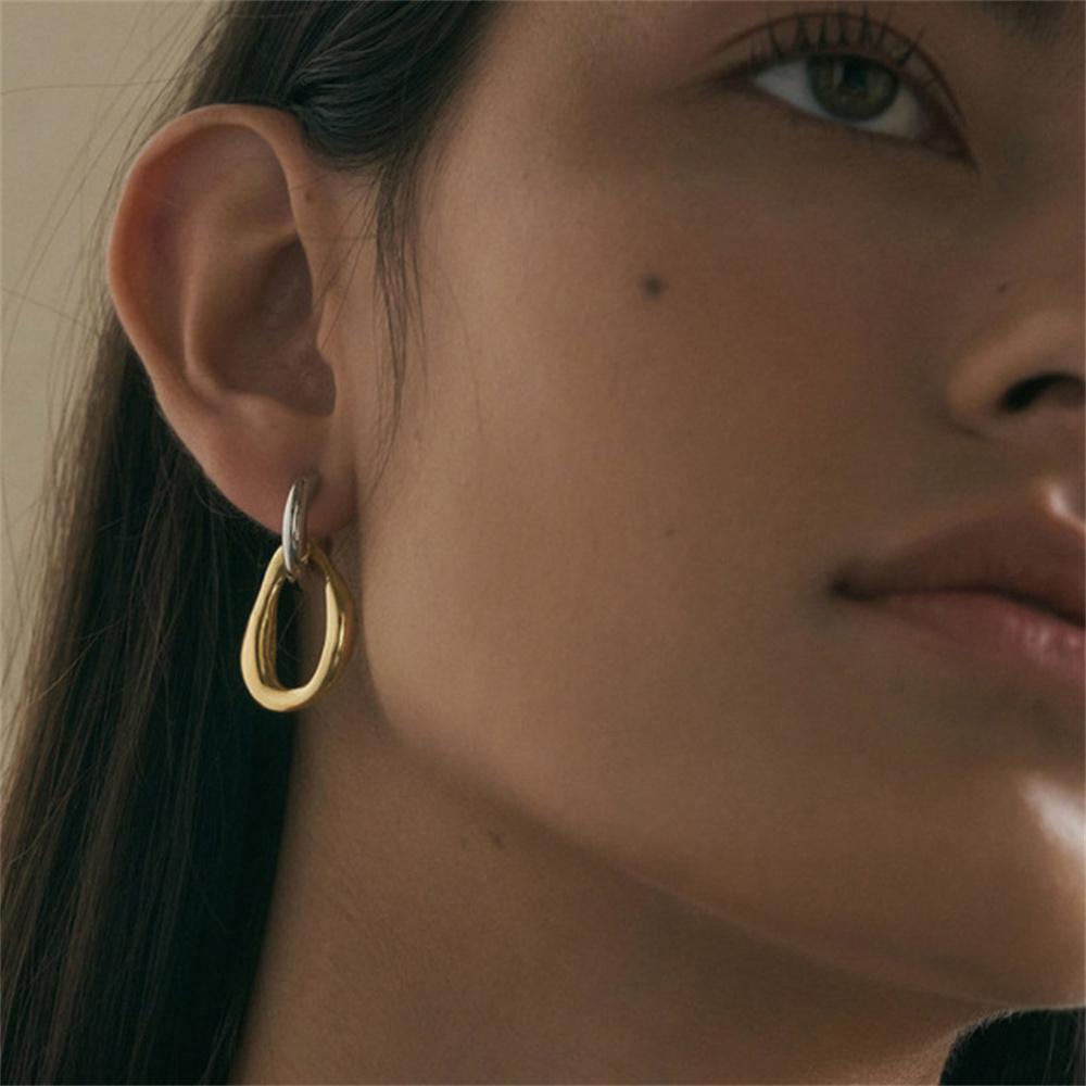 Geometric Contrast Color Splicing Earrings Simple Irregular Alloy Drop Earring For Women Fashion Jewelry Women’s Gift Accessorie