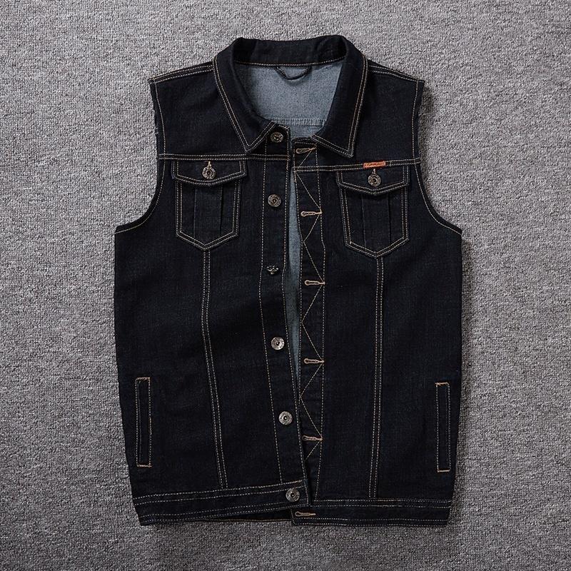 Plus Größe 8XL 7XL 6XL 5XLCotton Jeans Ärmellose Jacke Weste Männer Denim Jeans Weste