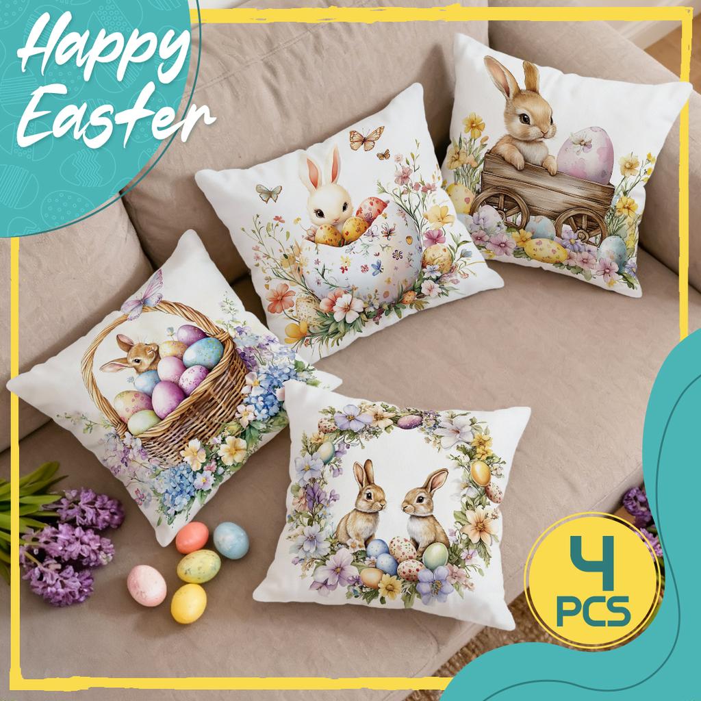 Easter Egg Cushion Pillowcase Printed Polyester 40/45/50Cm Throw Pillowcover Decorative Sofa Cushion Pillowslip Home Decor
