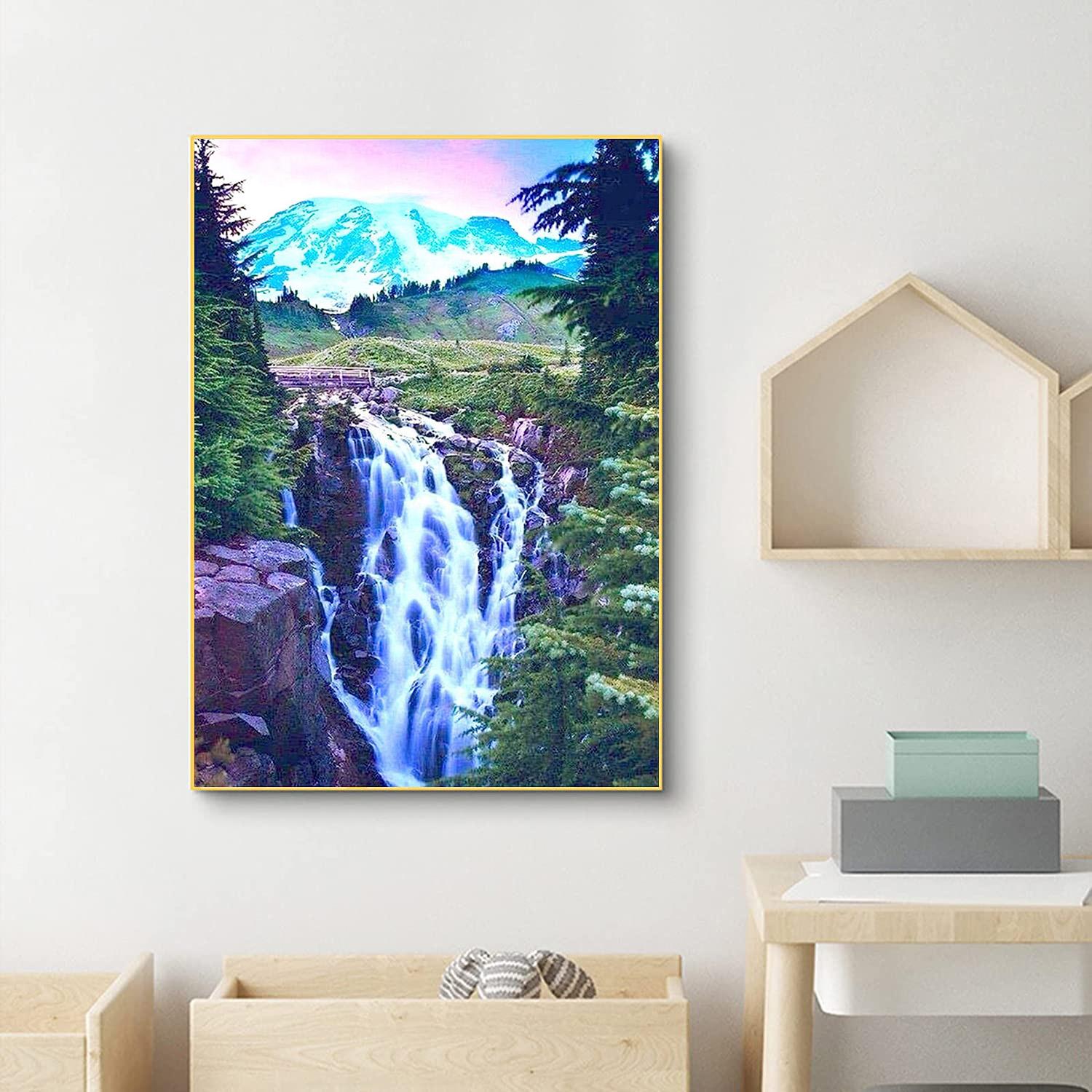 

5D DIY Алмазная картина Поток Набор для вышивки крестом Мозаика Алмазная вышивка Роза Полный Круг/Квадрат Украшение для дома Round 30x40cm