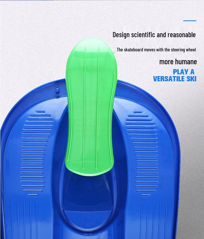 Adult Snowboard Sled with Steering Wheel and Brakes