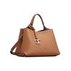 Tods Metal Pendant Detachable Adjustable Shoulder Strap Leather Tote Bag Shopping Bag Crossbody Handbag Mini Women Tote Bags Brown XBWAPAEL000QRI9P13