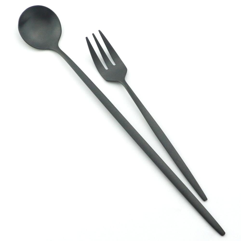 6ks Barevné příbory s dlouhou rukojetí Matné nerezové Lžíce Leštěné Míchání Nápoj Zmrzlina Dezert Čajová lžička Sada nádobí