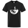 Men T-shirt High Quality100% Funny Cotton Lunar Cleaner Printing Casual Cool Loose O-neck Male  for MenT-shirt Hip Hop Tees