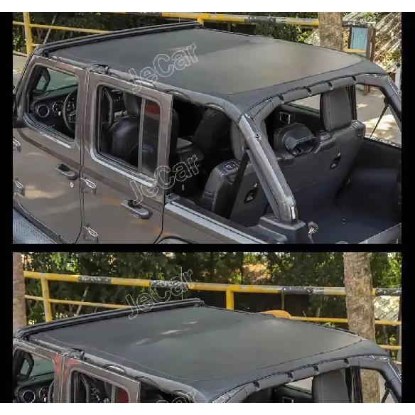 Car Cover Leather Soft Roof Top Full Length Cover Sunshade Accessories for Jeep Wrangler JL 4-Door 2018 2019 2020 2021 2022 Up
