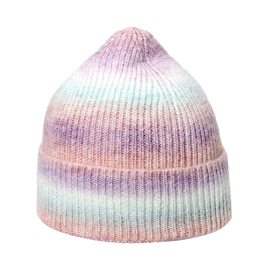 Ladies' Knitted Hat Trendy Gradient Printed Warm Hat Fashion Knitted Hat