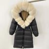 OFTBUY Moda Inverno Giacca Piumino 90% Imbottita con Piumino Collo in Pelliccia di Volpe Oversize Rimovibile Cucita Giacca Piumino Donna Abbigliamento Casual Largo