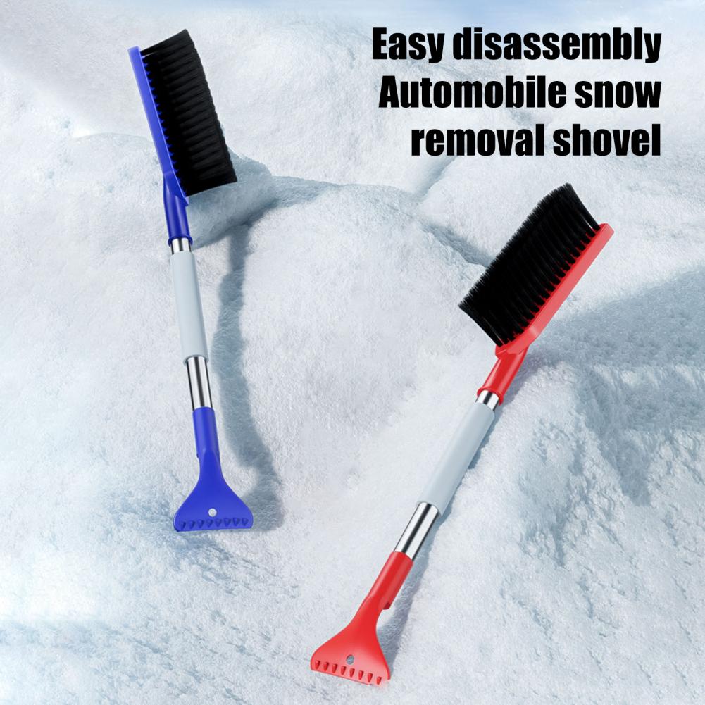 Anti-fatigue Ice Scraper Deicing Wiper Brush with Anti-fatigue Foam Handles Double-headed Snow Brush Adjustable for Winter