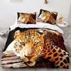 Leopard Duvet Cover King Queen Size Brown Cheetah Bedding Set For Kids Teens Adults Wild Animal 2/3pcs Polyester Comforter Cover