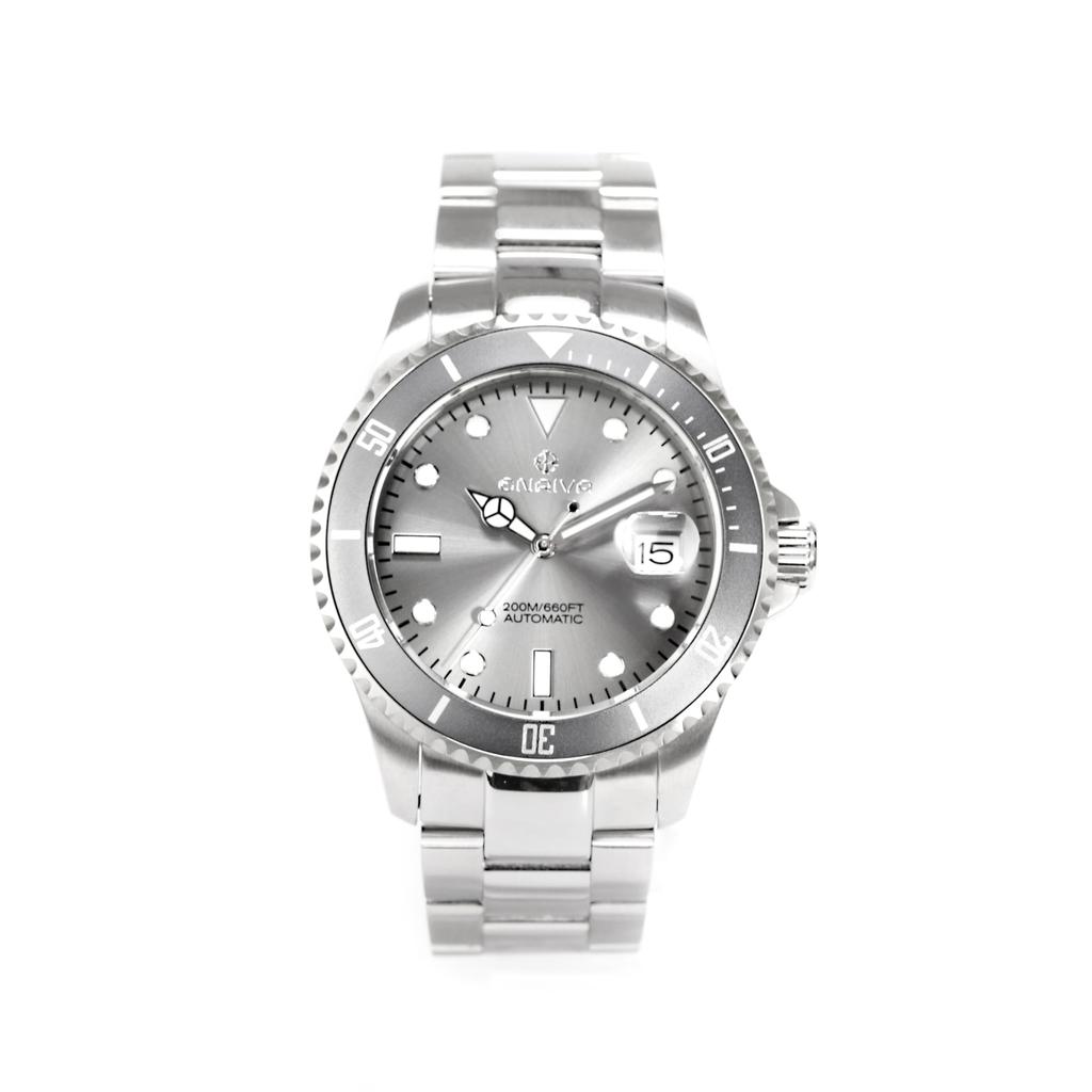 ENRIVA 200m Waterproof Diver Automatic Watch Stainless Steel Band Professional Japanese Automatic Watch for Men with 3 Hand Date Calendar Rotating