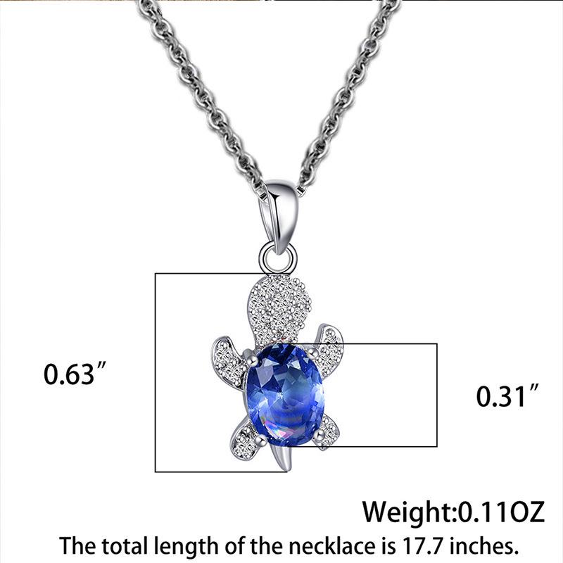 Elegant Turtle Necklace and Earring Set with Full Diamond Design
