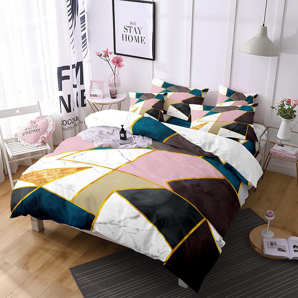 Marmor Bettbezug Set Queen Grün Gold Glitzer Bettwäsche Set Polyester Batik Fluid Magma Abstrakte Kunst Hipster Twin Bettdeckenbezug