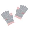 New half-finger gloves women's winter cold protection and warmth dew finger cartoon embroidery cherry warm work writing gloves