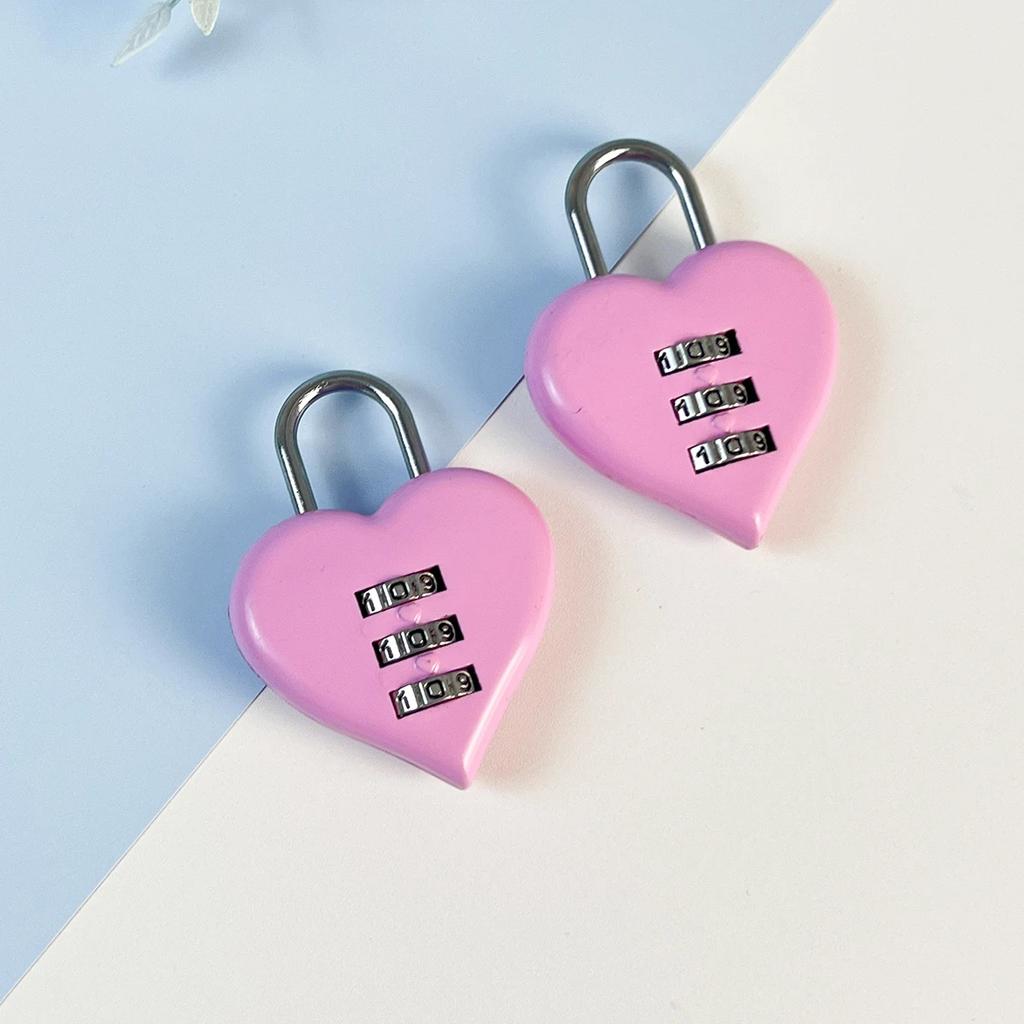 1pc Love Lock, Heart-shaped Lock, Combination Lock With Steel Wire Rope