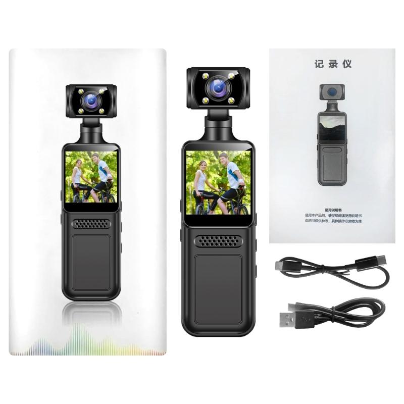 4K Vlogging Camera Handheld Video Camcorder Stabilization Wifi 180 Degree Rotatable Lens with LCD Screen for Outdoor